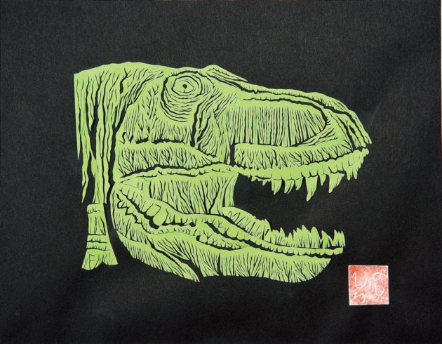 渡邊義紘さんの恐竜の切り絵